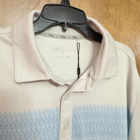 Walter Hagen P11 "Club Chest Stripe" Men's Polo Glacier Grey - Size: Large - NWT - Picture 3 of 14